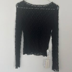 Commense sheer mesh black top